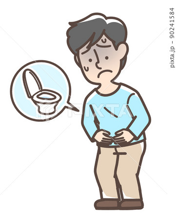 お腹が痛そうな男性 お腹が痛そうな男性 90241584