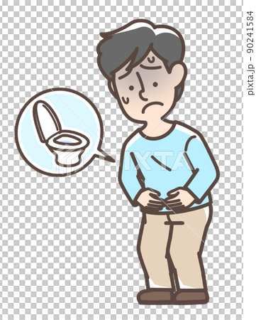 お腹が痛そうな男性 お腹が痛そうな男性 90241584