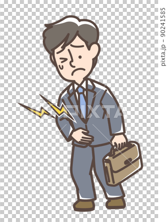 A man who seems to have a stomachache A man who seems to have a stomachache 90241585