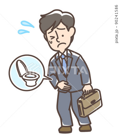 お腹が痛そうな男性 お腹が痛そうな男性 90241586