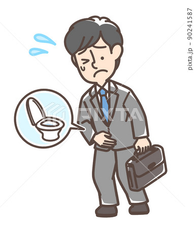 お腹が痛そうな男性 90241587