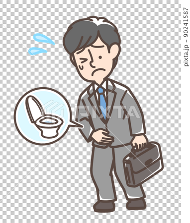 お腹が痛そうな男性 90241587