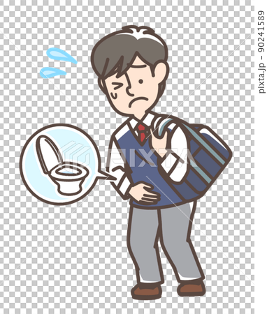 Male student who seems to have a stomachache Male student who seems to have a stomachache 90241589