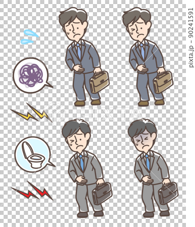 一個看起來肚子疼的男人 90241591