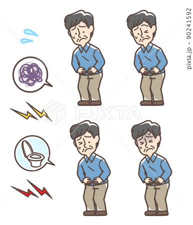 お腹が痛そうな男性 90241592