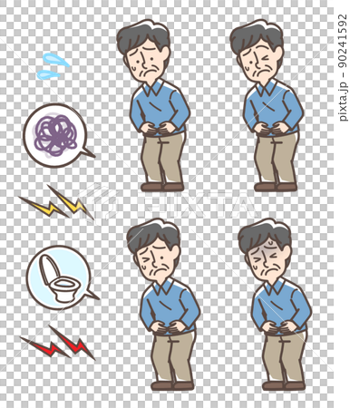 お腹が痛そうな男性 90241592