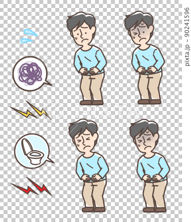 お腹が痛そうな男性 お腹が痛そうな男性 90241596