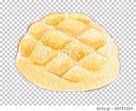 メロンパン 水彩イラスト メロンパン 水彩イラスト 90243264