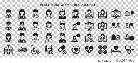 Healthcare worker icon set 90244466