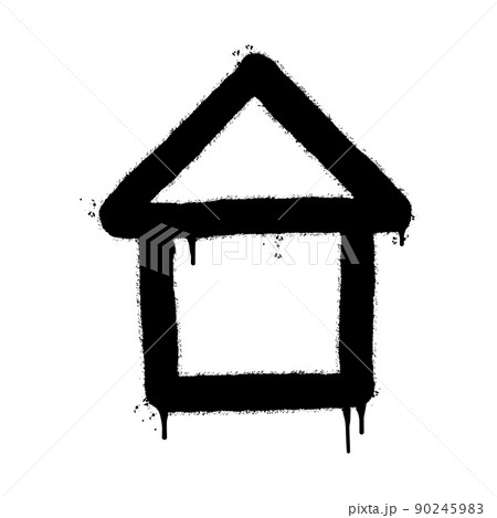 graffiti icon home sprayed isolated on white background. vector illustration. 90245983
