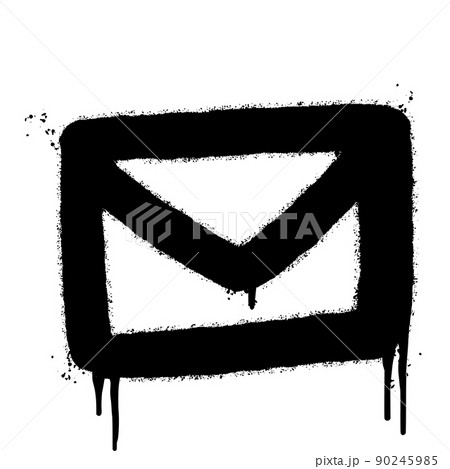 graffiti envelope sprayed isolated on white background. vector illustration. 90245985