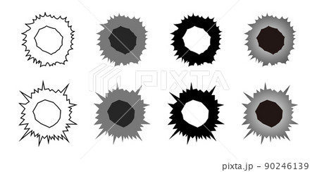 銃弾の跡、戦争侵略や犯罪暴力のベクターイラストアイコン素材 銃弾の跡、戦争侵略や犯罪暴力のベクターイラストアイコン素材 90246139