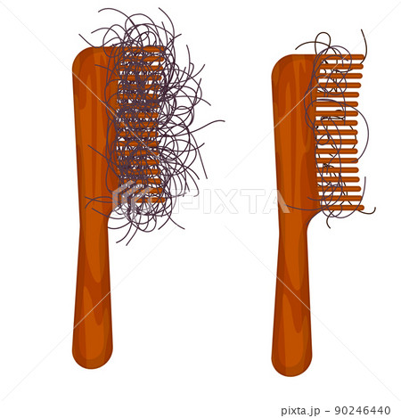 Hairy combs showing stages of hair loss 90246440