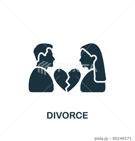 Divorce icon. Monochrome simple Psychology icon for templates, web design and infographics Divorce icon. Monochrome simple Psychology icon for templates, web design and infographics 90246571