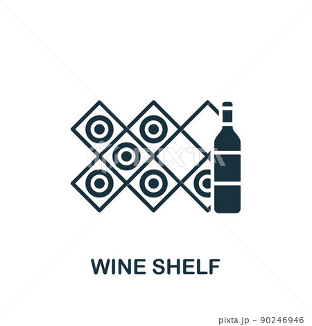 Wine Shelf icon. Monochrome simple Interior Furniture icon for templates, web design and infographics 90246946