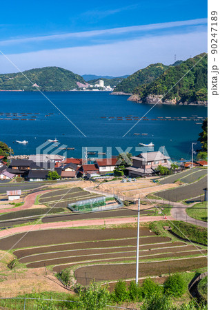 《福井県》閑静な田舎の風景・日引の棚田 90247189