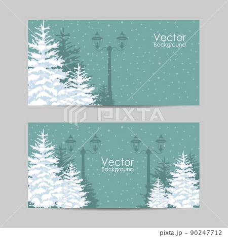 Set of horizontal banners. Outside park landscape. Set of horizontal banners. Outside park landscape. 90247712