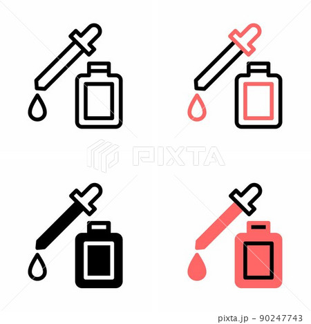 Pippete and Bottle vector color icon 90247743