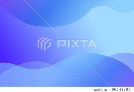ブルー系の波型のベクター背景素材【横長】 90248290
