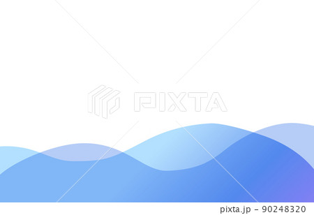 ブルー系の波型のベクター背景素材【横長】 ブルー系の波型のベクター背景素材【横長】 90248320