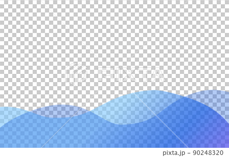 ブルー系の波型のベクター背景素材【横長】 ブルー系の波型のベクター背景素材【横長】 90248320