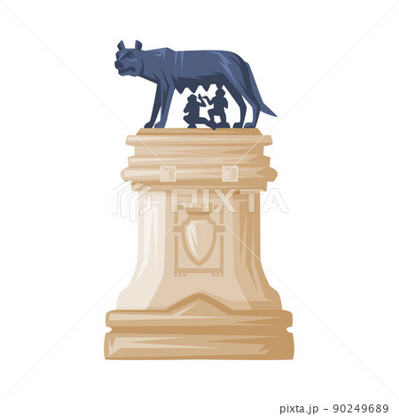 Capitoline Wolf Statue as Romania Traditional Symbol and Object Vector Illustration Capitoline Wolf Statue as Romania Traditional Symbol and Object Vector Illustration 90249689