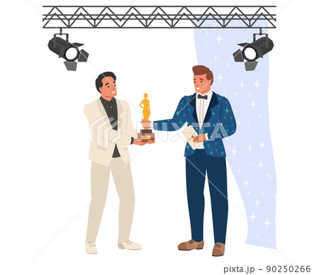Award event flat vector hosts rewarding celebrity 90250266
