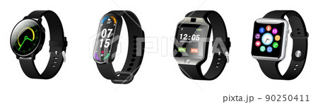 Smart watch hand wearable accessory realistic set 90250411