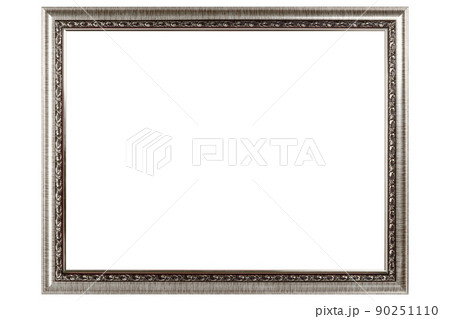Golden mockup canvas frame isolated on white background 90251110