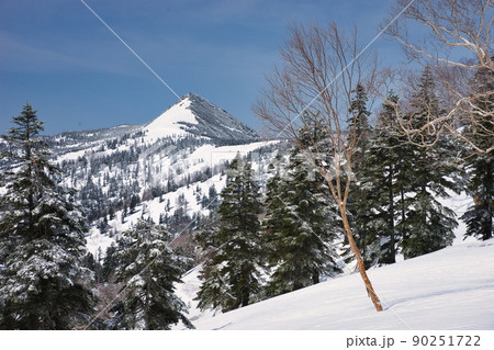 尾瀬の雪山（至仏山・笠ヶ岳） 90251722