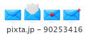 Set of 3d blue mail envelope icons 90253416