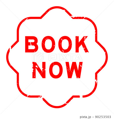 Grunge red book now word rubber seal stamp on white background Grunge red book now word rubber seal stamp on white background 90253503
