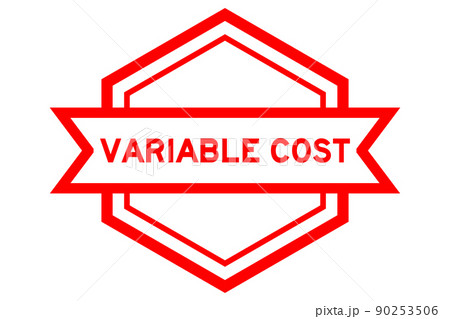 Vintage hexagon label banner with word variable cost in red color on white background Vintage hexagon label banner with word variable cost in red color on white background 90253506