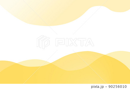 黄色の波型のベクター背景素材【横長】 90256010
