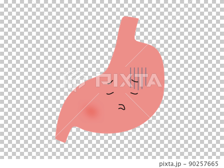 Rough and unwell stomach character Rough and unwell stomach character 90257665