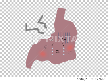 Rough and damaged stomach character Rough and damaged stomach character 90257666