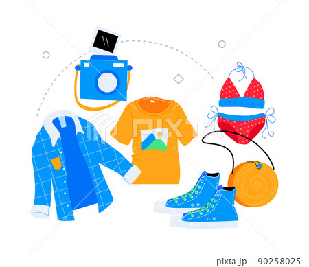 Clothing for teenagers - modern colored vector poster 90258025