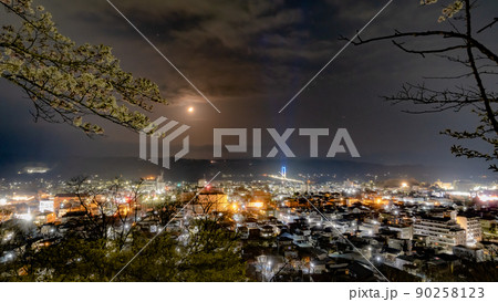 春の羊山公園から見た秩父市の夜景 90258123