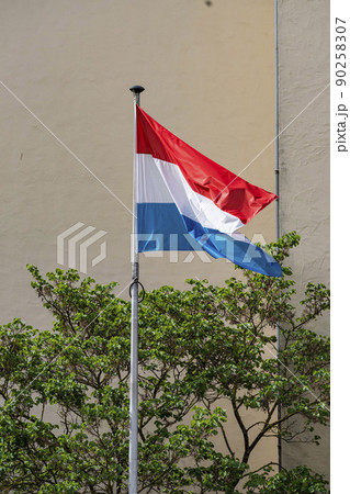 Luxembourg flag flying 90258307
