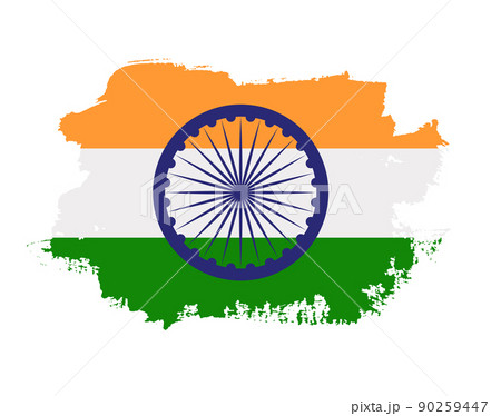 India flag isolated on white vector illustration 90259447