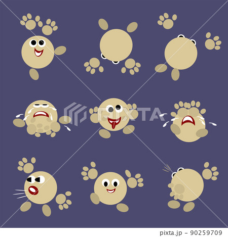 set of emoticons in various positions 90259709