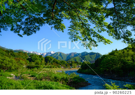 (群馬県)新緑と谷川連峰の絶景・みなかみ町 (群馬県)新緑と谷川連峰の絶景・みなかみ町 90260225