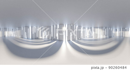 white futuristic minimalistic studio interior with bright back lighting 3d render illustration 90260484