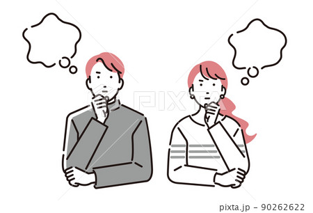 人物 考える夫婦 90262622