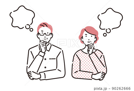 人物 考えるシニア夫婦 人物 考えるシニア夫婦 90262666