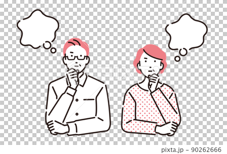 人物 考えるシニア夫婦 人物 考えるシニア夫婦 90262666