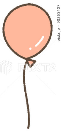 シンプルな風船のイラスト 薄だいだい のイラスト素材