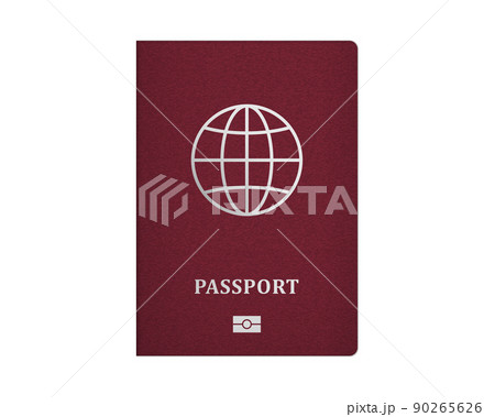 Realistic E-passport template. International passport with red cover. Realistic E-passport template. International passport with red cover. 90265626