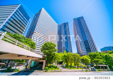 日本の東京都市景観 霞が関の超高層ビル群などを望む 日本の東京都市景観 霞が関の超高層ビル群などを望む 90265903