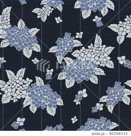 簾越しの紫陽花の柄, 簾越しの紫陽花の柄, 90266535